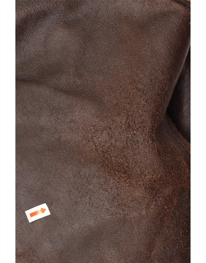 Jachetă din piele pentru bărbați ALAN GORDON IT 52 XL din piele maro