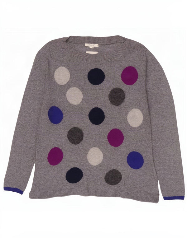 White Stuff Pulover pentru damă cu gât de barcă UK 10 Small Gri Geometric