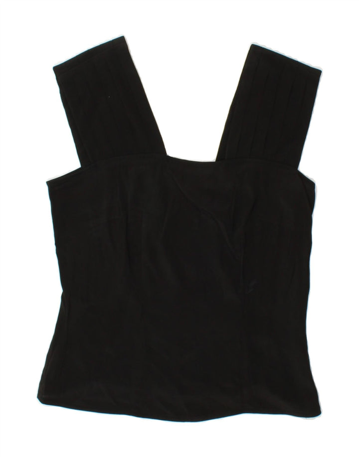 VINTAGE Womens Crop Sleeveless Blouse Top IT 44 Medium Black Vintage Vintage and Second-Hand Vintage from Messina Hembry 