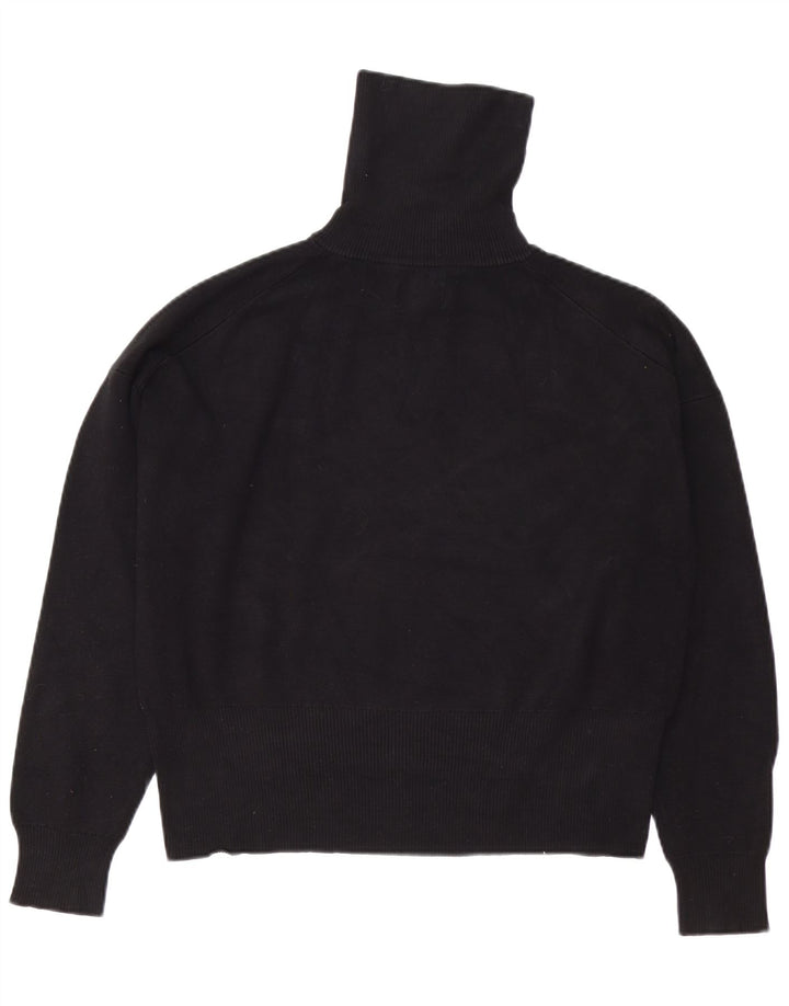 JACK WILLS Pulover cu fermoar supradimensionat pentru femei UK 14 mare negru