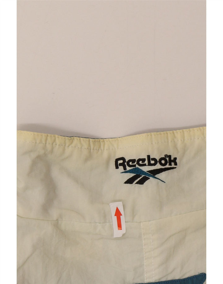 Jachetă de trening Reebok pentru bărbați, mare, albă, din poliamidă bloc de culoare