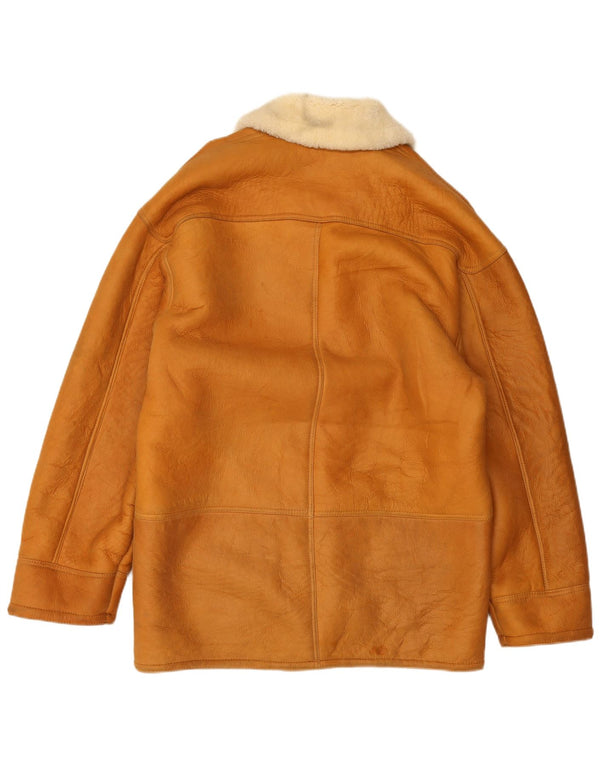 Jachetă vintage pentru bărbați din shearling IT 48 Maro Mediu