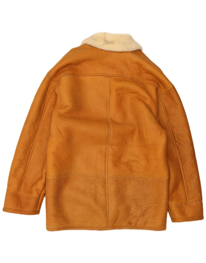 Jachetă vintage pentru bărbați din shearling IT 48 Maro Mediu