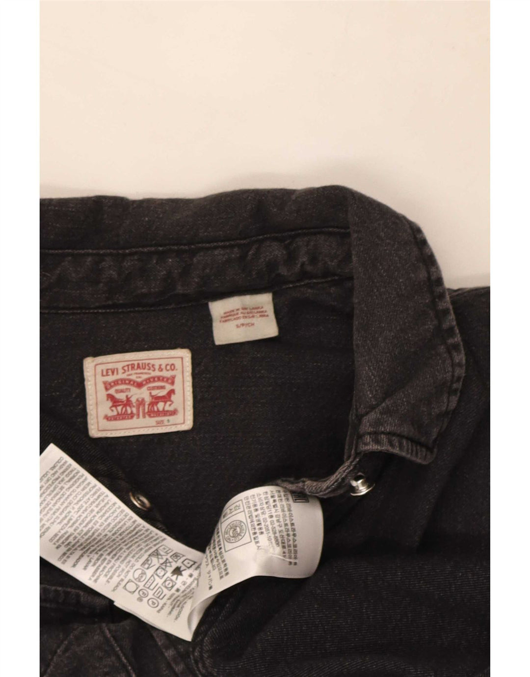 Cămașă de blugi pentru femei Levi's UK 10, bumbac negru mic