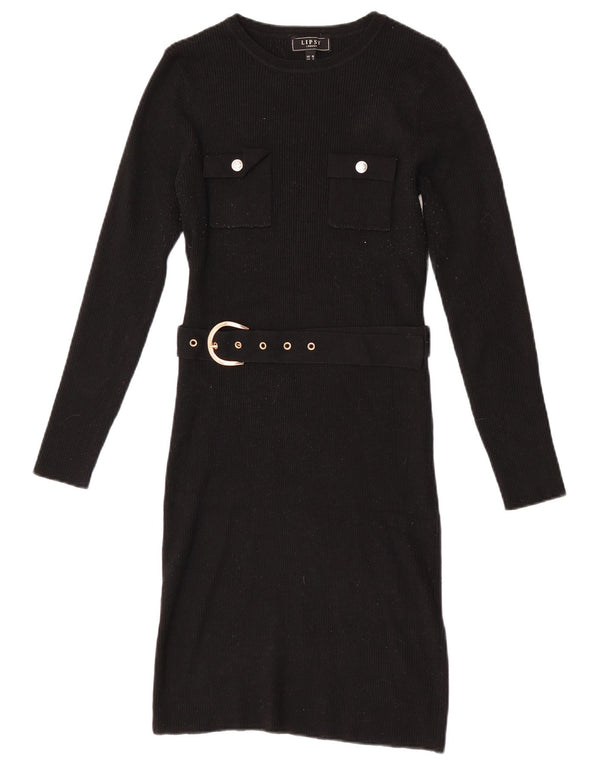 Rochie Jumper Militară Lipsy Femei UK 10 Poliamidă Neagră Mic