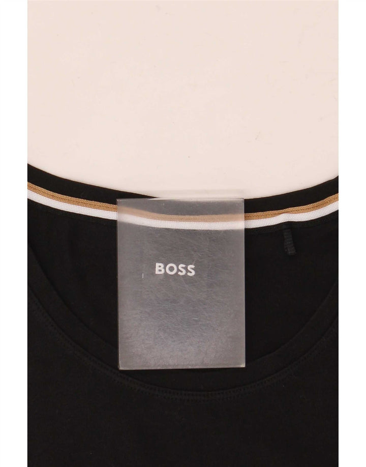 Tricou pentru bărbați Hugo Boss Top mediu din bumbac negru