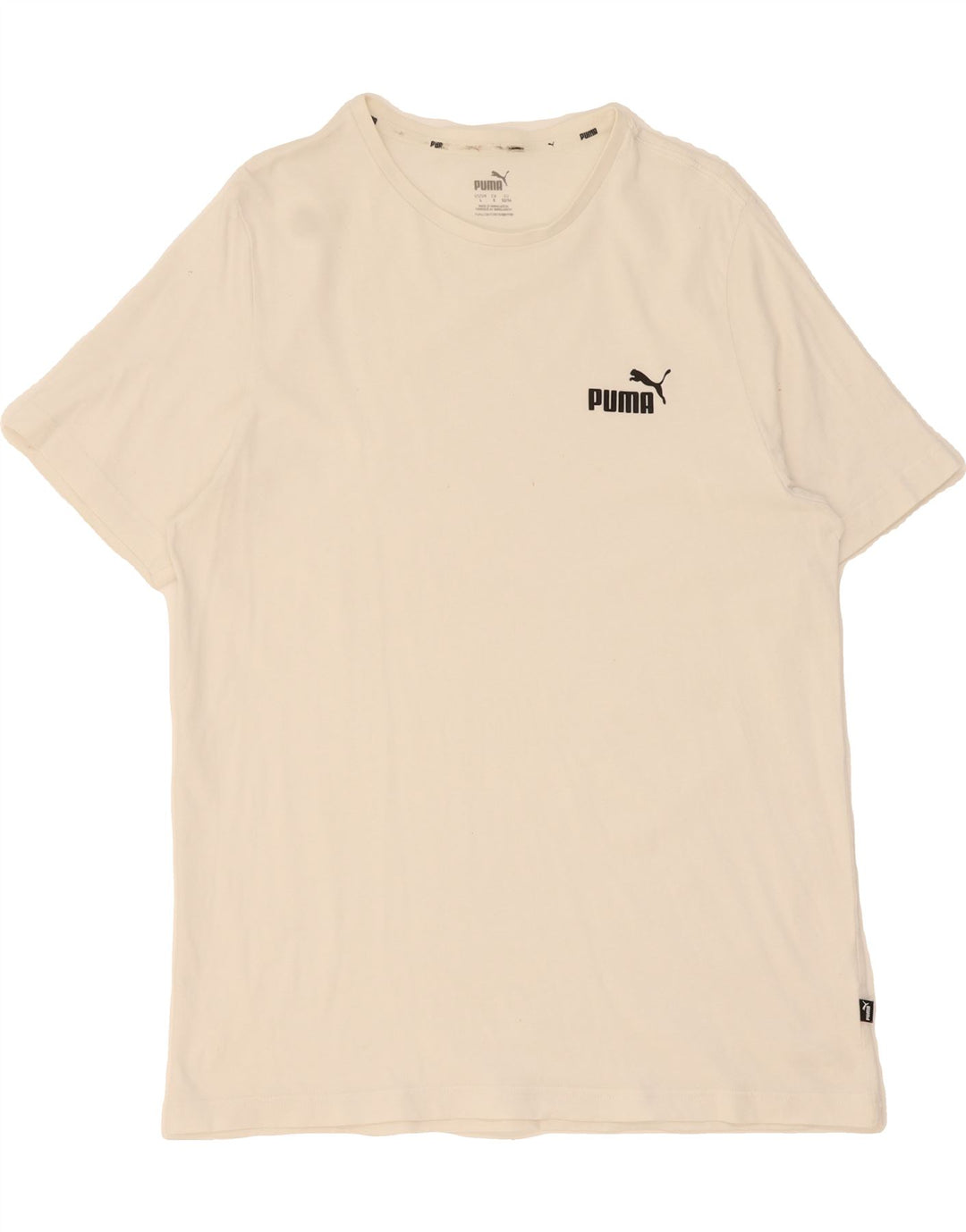 PUMA Mens T-Shirt Top Large White Vintage Puma and Second-Hand Puma from Messina Hembry 
