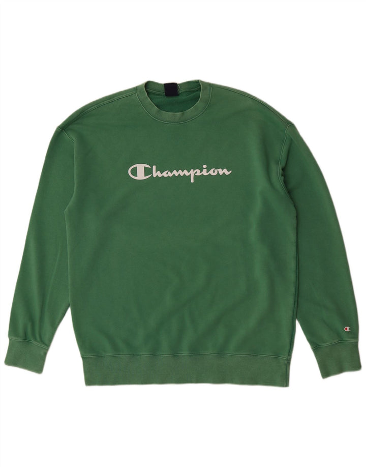 Pulover grafic pentru bărbați Champion, bumbac verde 2XL