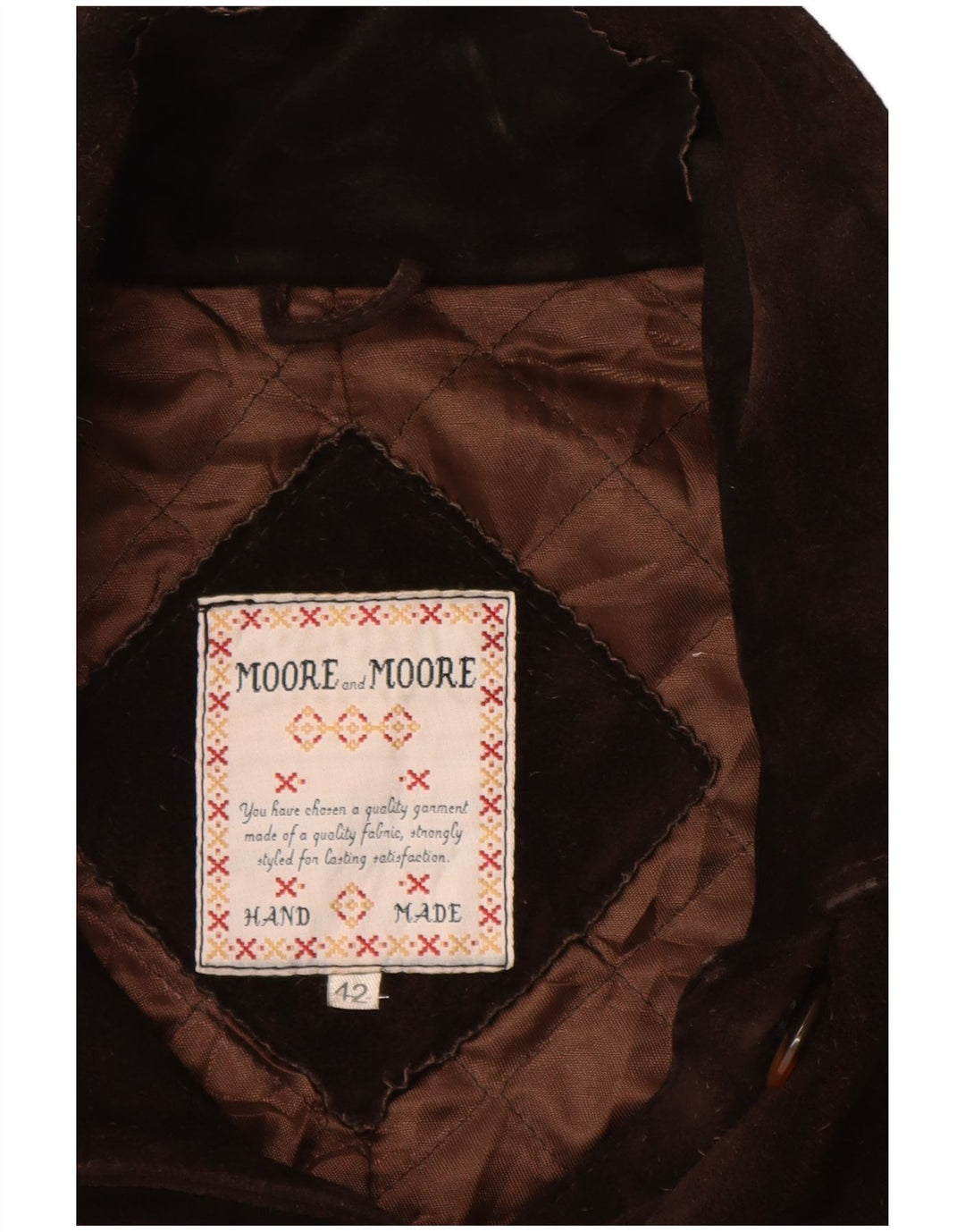 Jacheta de piele intoarsa pentru femei VINTAGE IT 42 din piele maro medie