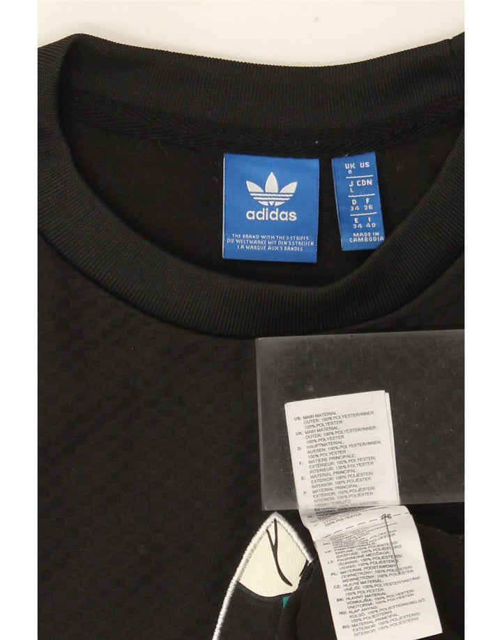 Pulover cu grafic pentru femei Adidas UK 8 Small Negru Geometric