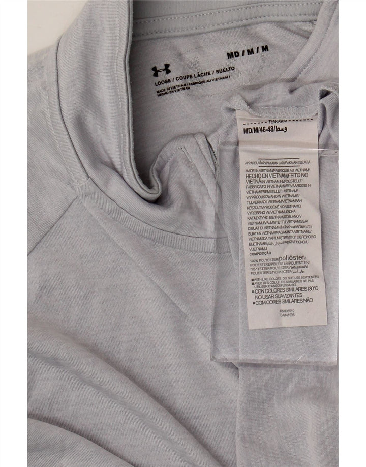 Top de trening Under Armour pentru bărbați, cu fermoar și gât, poliester, gri mediu
