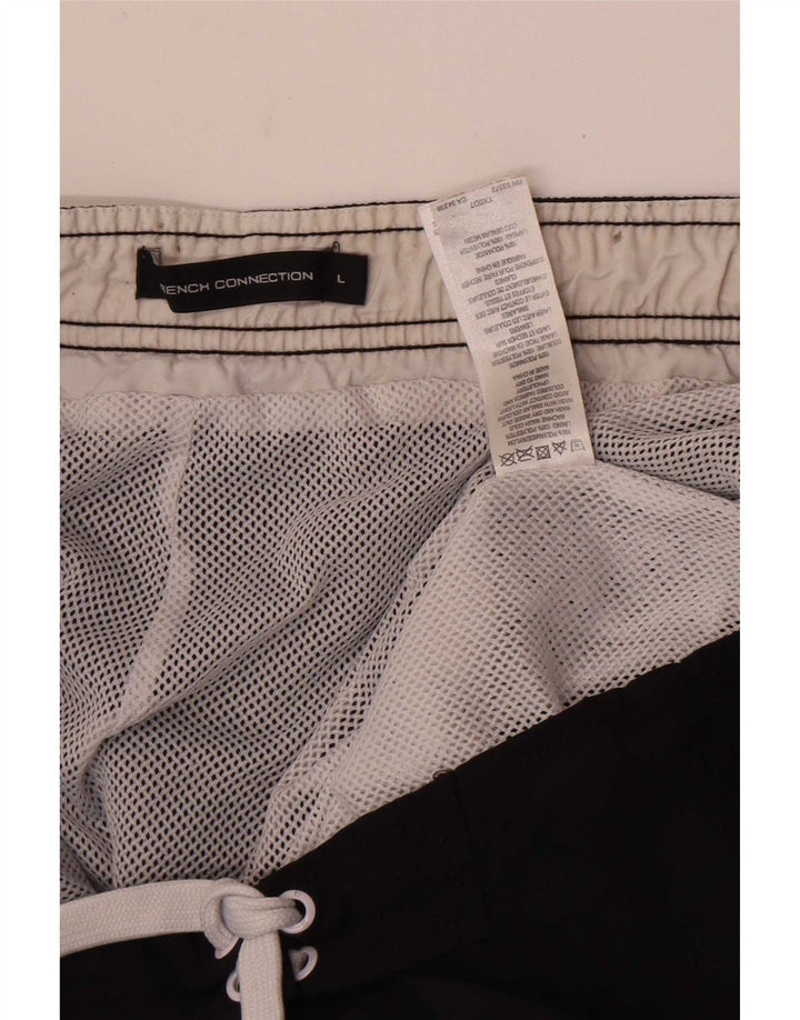Pantaloni scurți de înot French Connection pentru bărbați, mari, negru, poliamidă color bloc