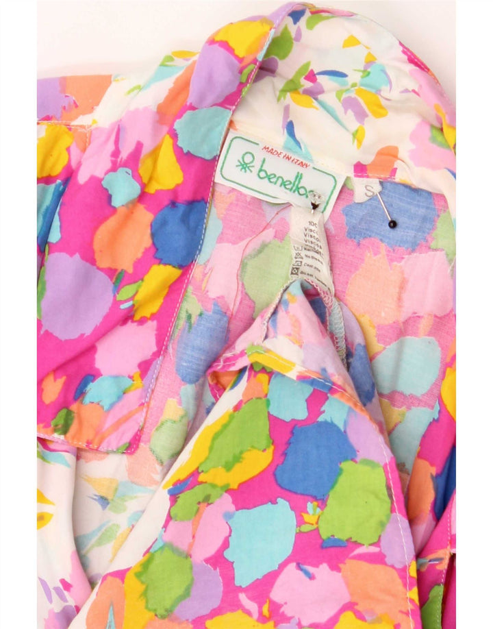 Bluză cămașă cu model abstract pentru femei Benetton UK 10 Mic Multicolor