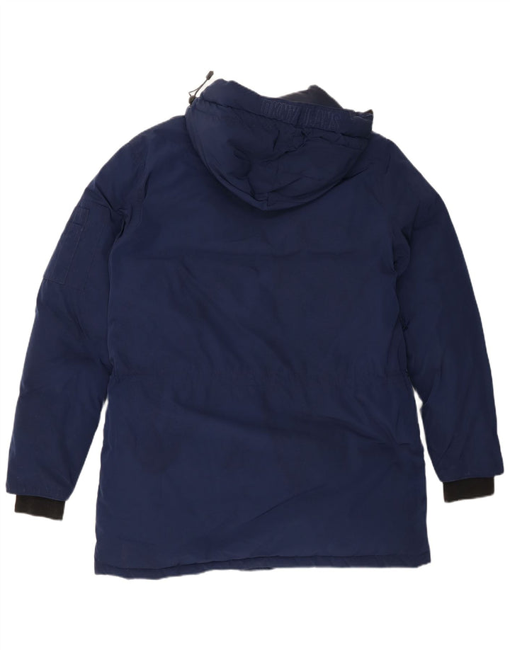 Jachetă căptușită cu glugă Dkny pentru bărbați UK 40 mare, poliester bleumarin