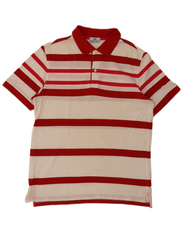 Cămașă polo Sergio Tacchini pentru bărbați, bumbac cu dungi roșii mari
