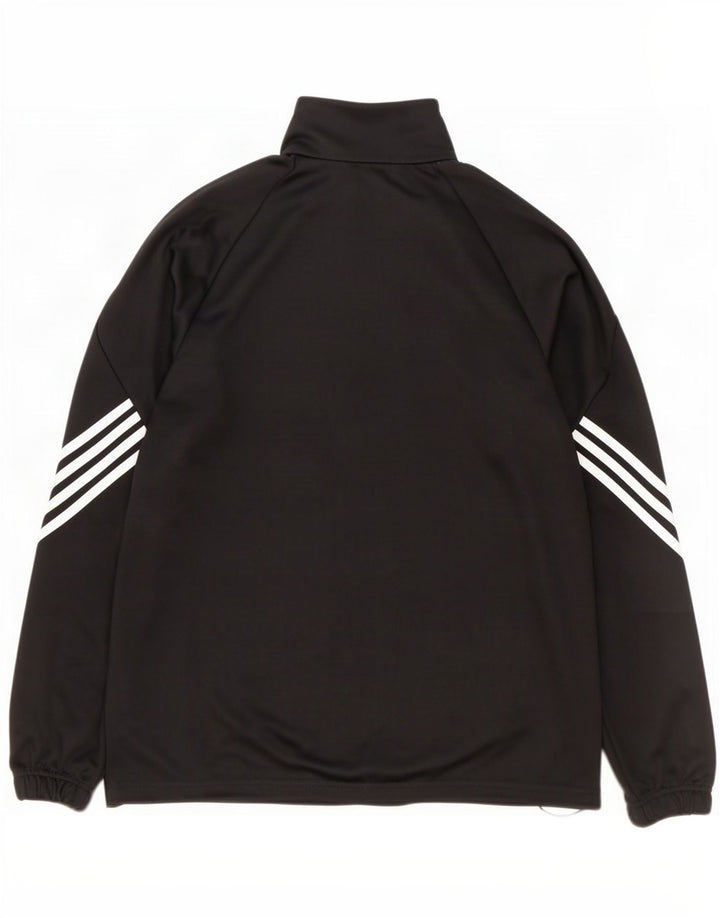 Adidas Climalite Zip Neck Pullover Trening Top Mare Poliester Negru