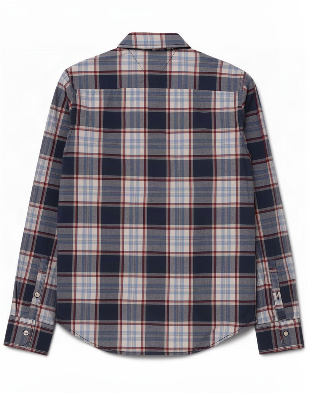 Camasă pentru bărbați Tommy Hilfiger, bumbac cu carouri bleumarin mediu