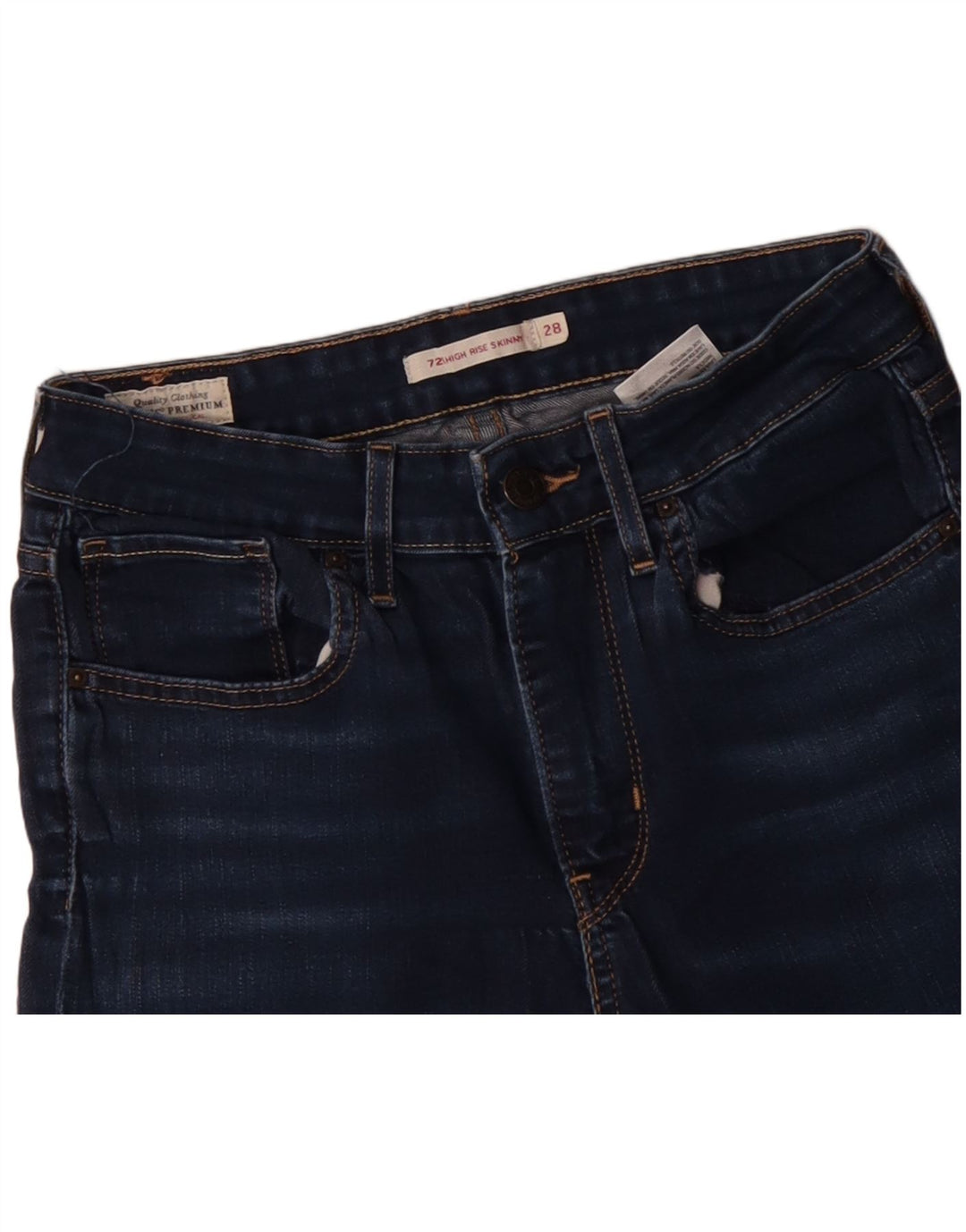 Blugi skinny cu talie înaltă pentru femei LEVI'S 721 W28 L28 bumbac bleumarin