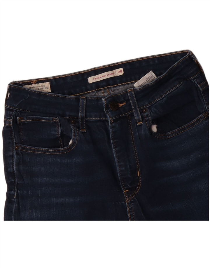 Blugi skinny cu talie înaltă pentru femei LEVI'S 721 W28 L28 bumbac bleumarin