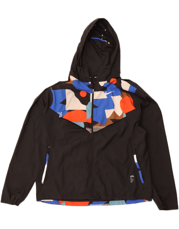 Jachetă de trening pentru bărbați Nike, cu glugă, poliester geometric mare, negru