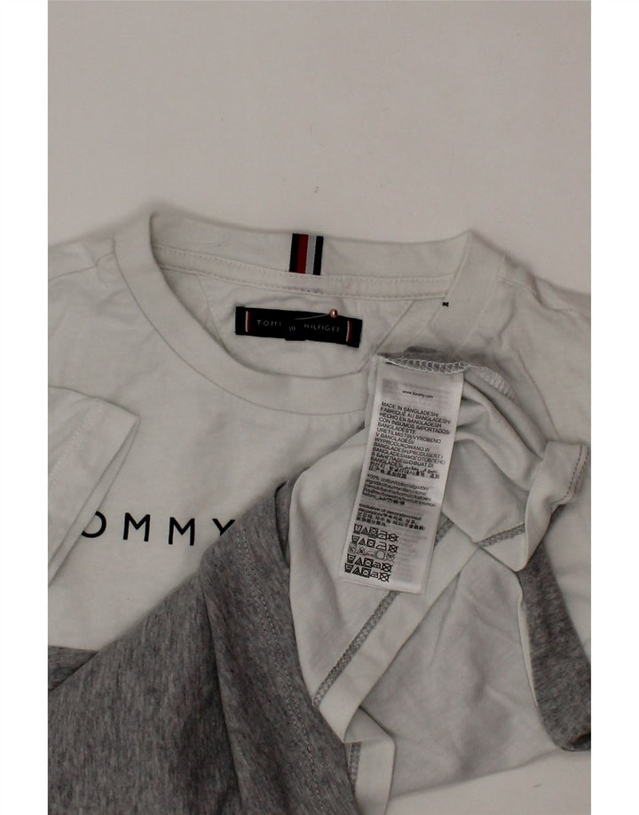 TOMMY HILFIGER Tricou grafic pentru băieți Top 9-10 ani, gri, bumbac color bloc