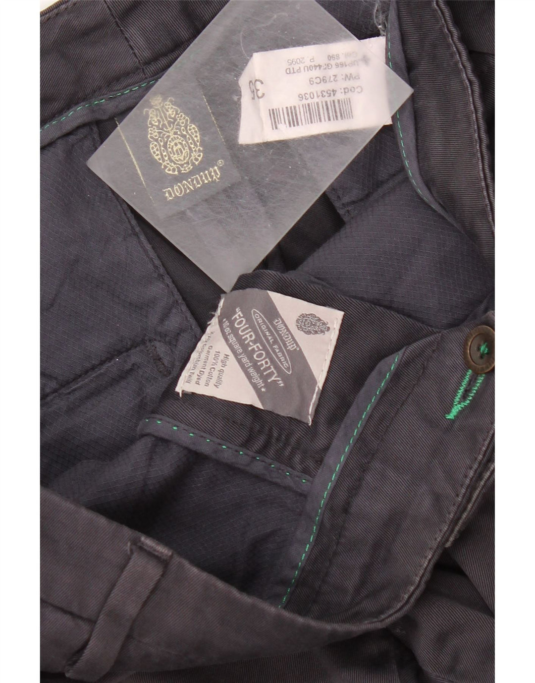 Dondup Pantaloni chino subțiri pentru bărbați L35 L33 bumbac gri