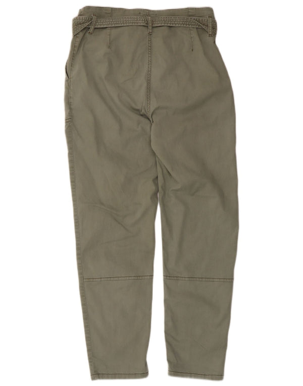 Topshop Pantaloni casual pentru femei cu talie înaltă UK 12 Medium L32 L26 Kaki