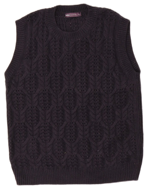 Marks & Spencer Womens Vest Tank Top UK 16 Large Bleumarin Acrilic