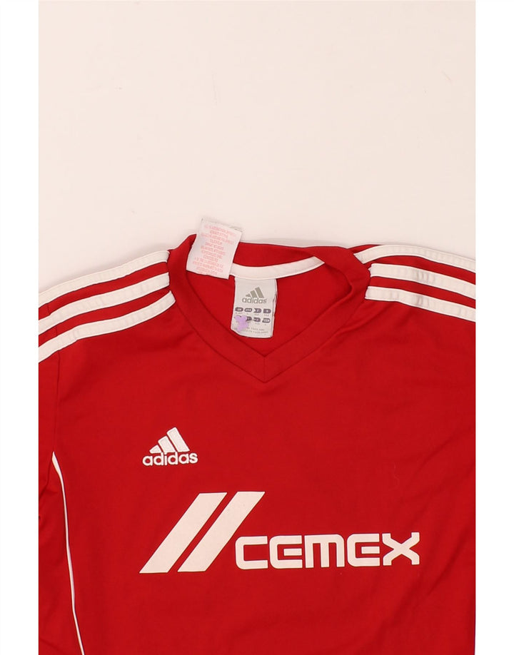 ADIDAS Boys Graphic T-Shirt Top 9-10 Years Red Polyester Vintage Adidas and Second-Hand Adidas from Messina Hembry 