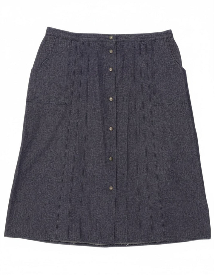 Fusta A-Line pentru femei Vintage W34 Large Blue