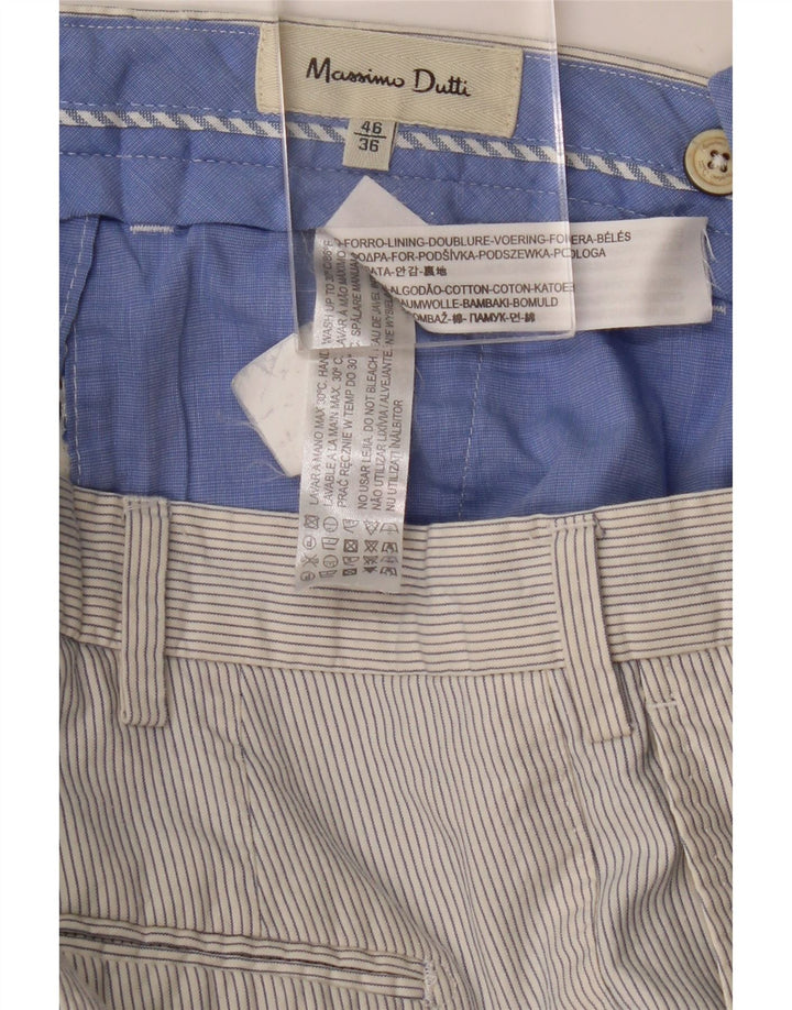 MASSIMO DUTTI Pantaloni drepți pentru bărbați EU 46 XL W36 L27 cu dungi albe