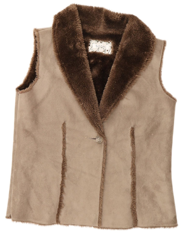Tulchan pentru femei Sherpa Gilet UK 14 Large Gri Poliester