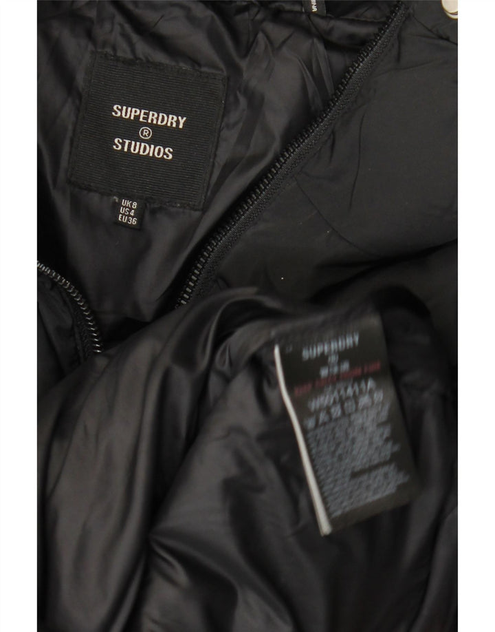 Palton supradimensionat pentru femei Superdry UK 8 Poliester negru mic