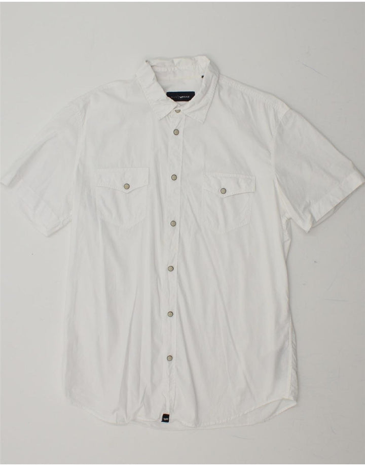 GAS Mens Short Sleeve Shirt XL White Cotton Vintage Gas and Second-Hand Gas from Messina Hembry 