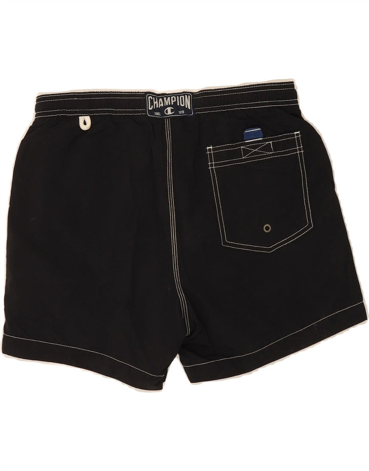 CHAMPION Mens Graphic Swimming Shorts Small Black Vintage Champion and Second-Hand Champion from Messina Hembry 