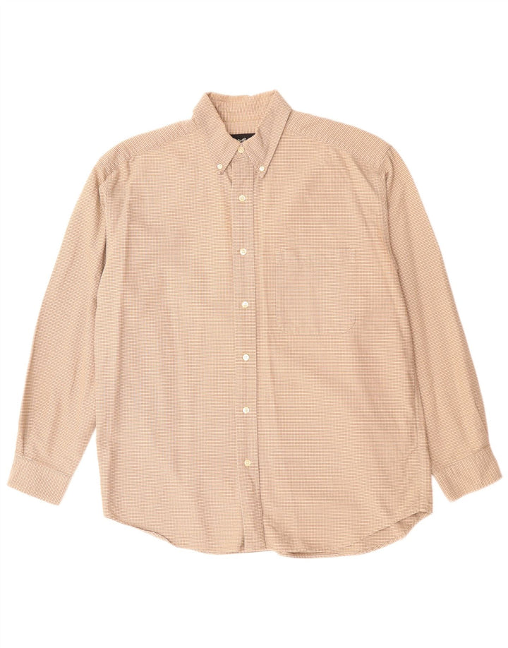 EDDIE BAUER Cămașă Bărbați Mare Bej Check Bumbac