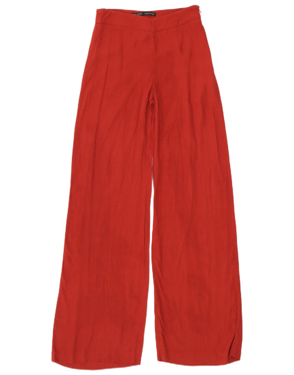 Pantaloni casual pentru femei Zara XS W24 L34 Viscoza rosie