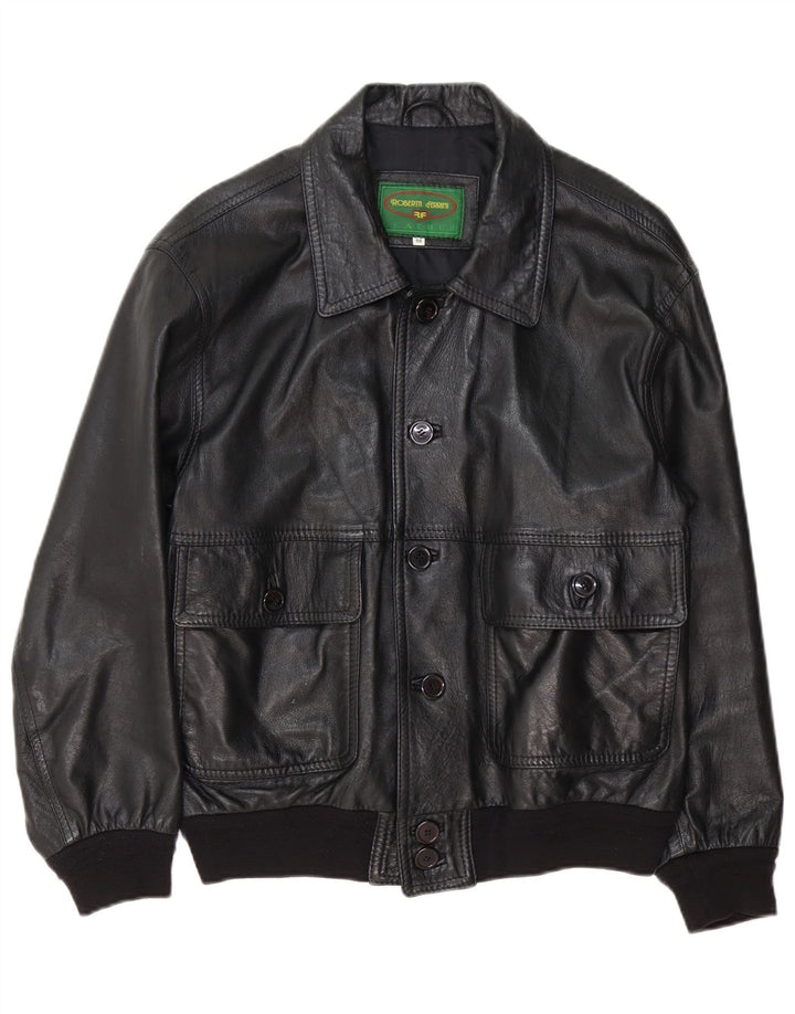 Jachetă de piele pentru bărbați Roberta Ferrini IT 50 Large Black