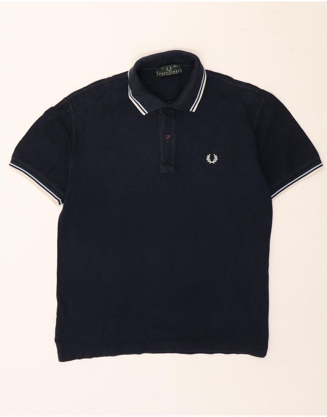Cămașă polo Fred Perry pentru bărbați, bumbac cu dungi albastru bleumarin mediu