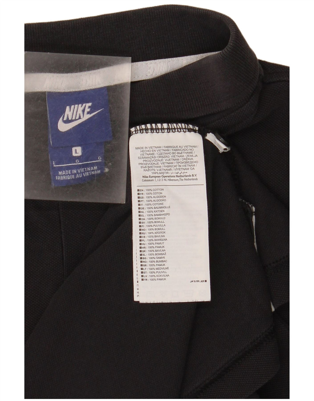 Tricou polo Nike pentru bărbați, mare, negru, bumbac