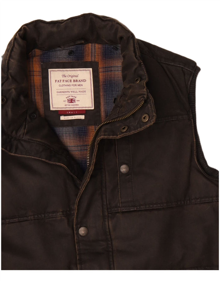 FAT FACE Gilet căptușit pentru bărbați UK 36 Small Brown Bumbac