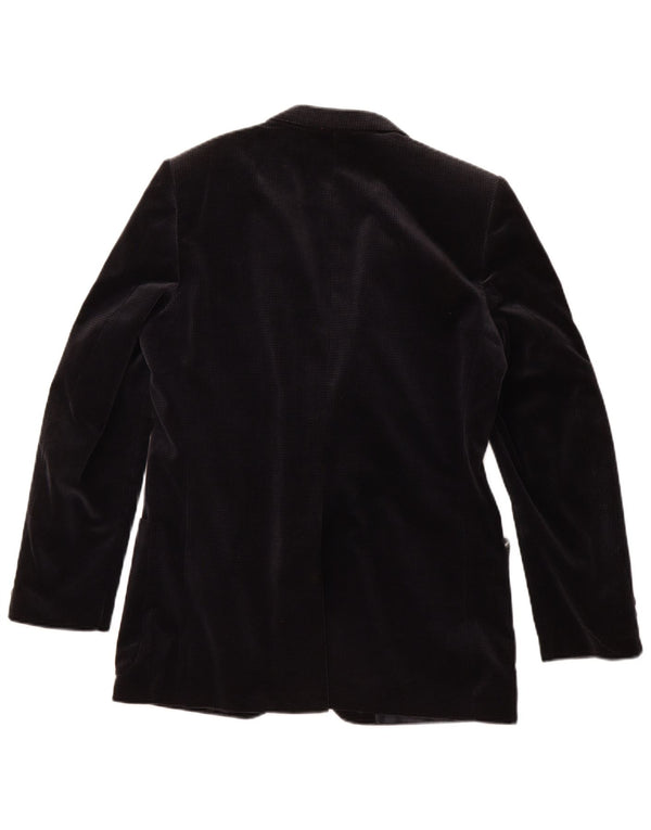 Jachetă vintage pentru bărbați din catifea UK 36, bumbac mic, albastru, picior de gață