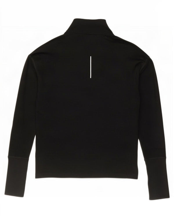 Top de trening pentru bărbați Dri Fit, cu fermoar și gât, negru