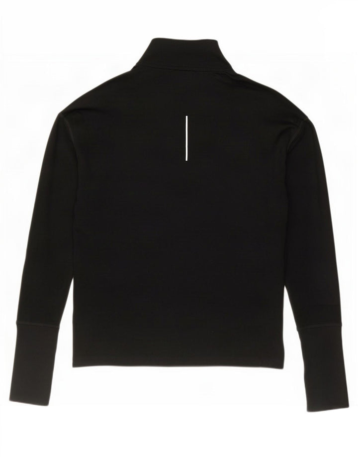 Top de trening pentru bărbați Dri Fit, cu fermoar și gât, negru