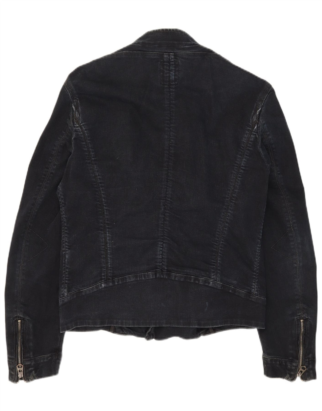 Jachetă motociclist Guess denim pentru bărbați UK 36, bumbac negru mic