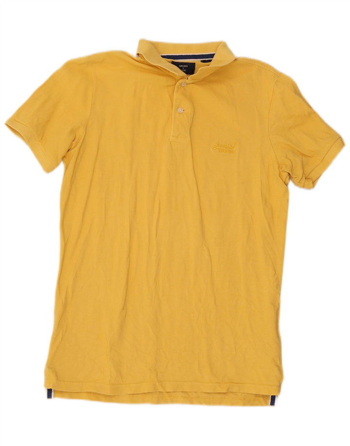 Tricou polo pentru bărbați Superdry, bumbac galben mediu