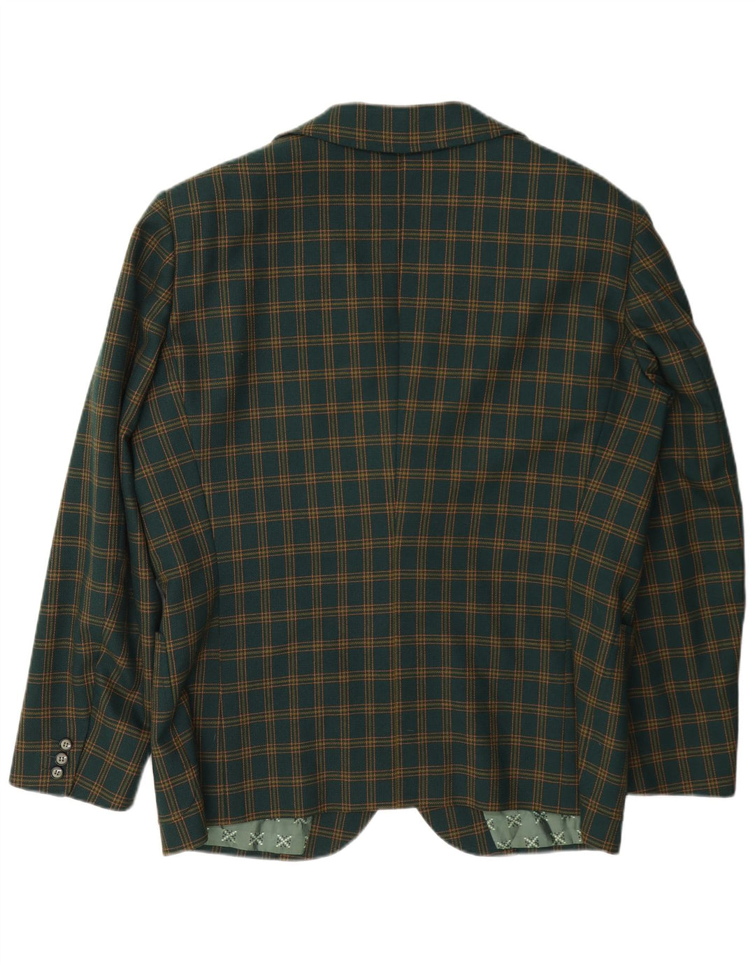 Blazer Vintage pentru bărbați cu 3 nasturi, UK 38 Medium Green Check