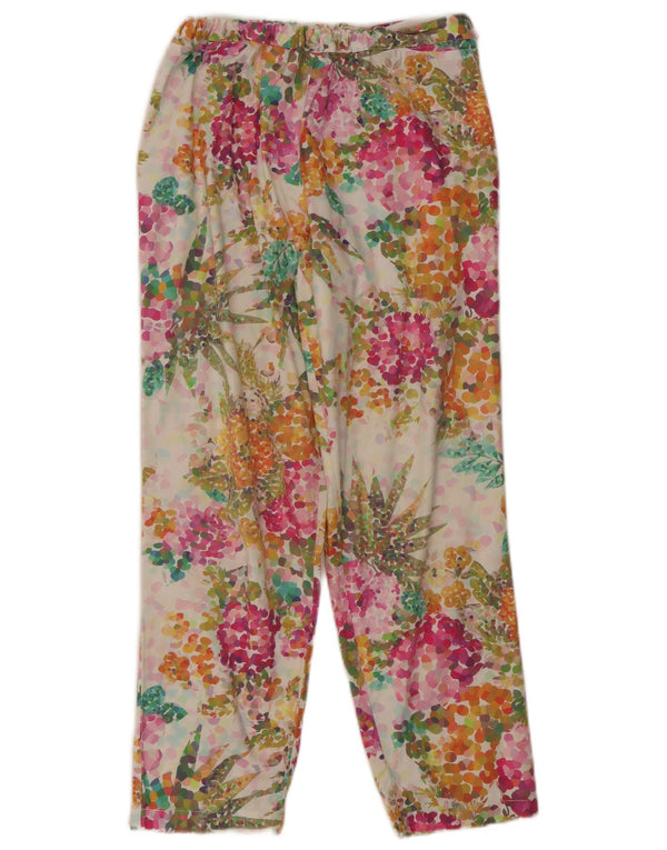 Pantaloni drepți casual dama vintage W32 L27 multicolori florali