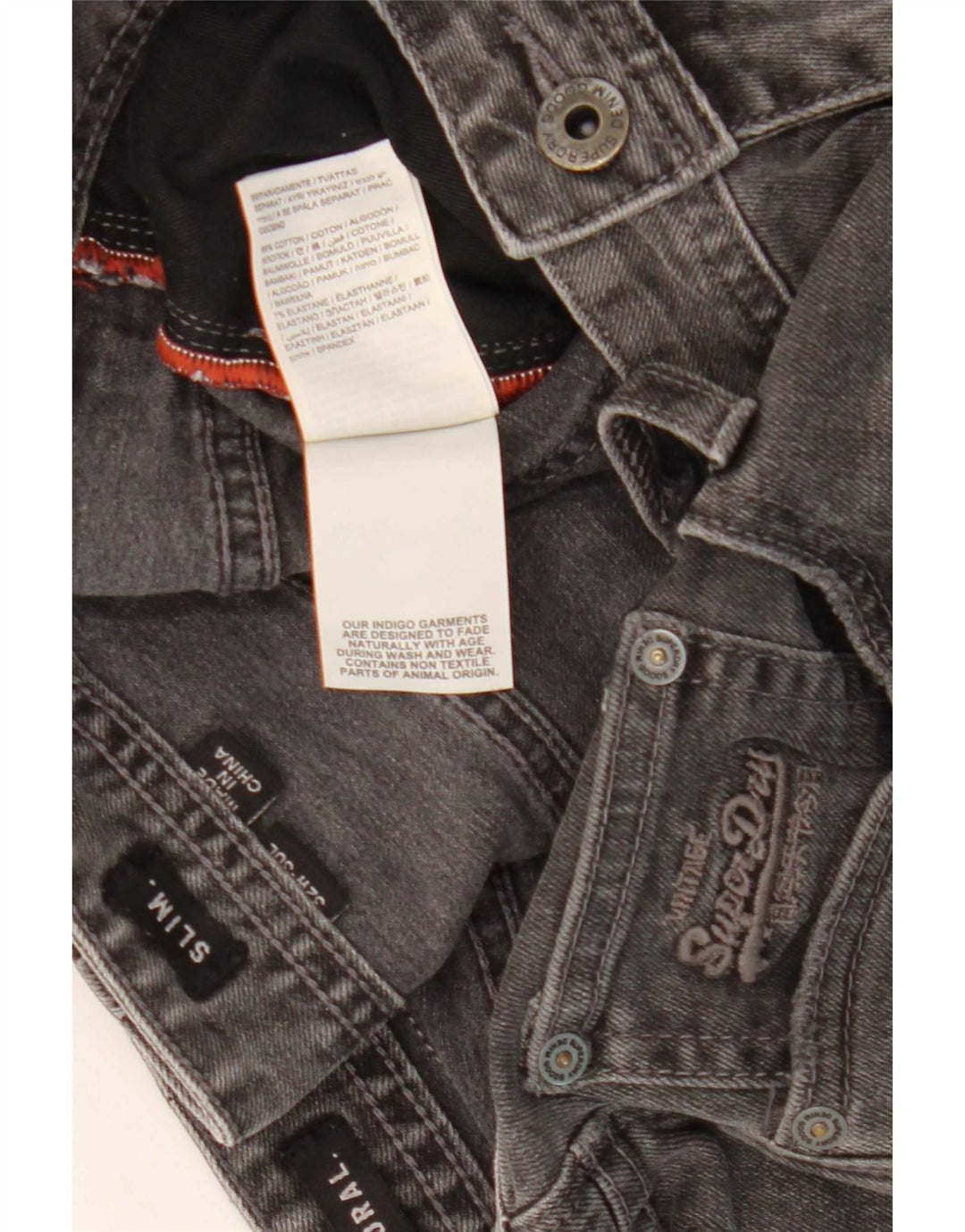 Pantaloni scurți Superdry Corporal Slim Denim W32 Bumbac Gri mediu