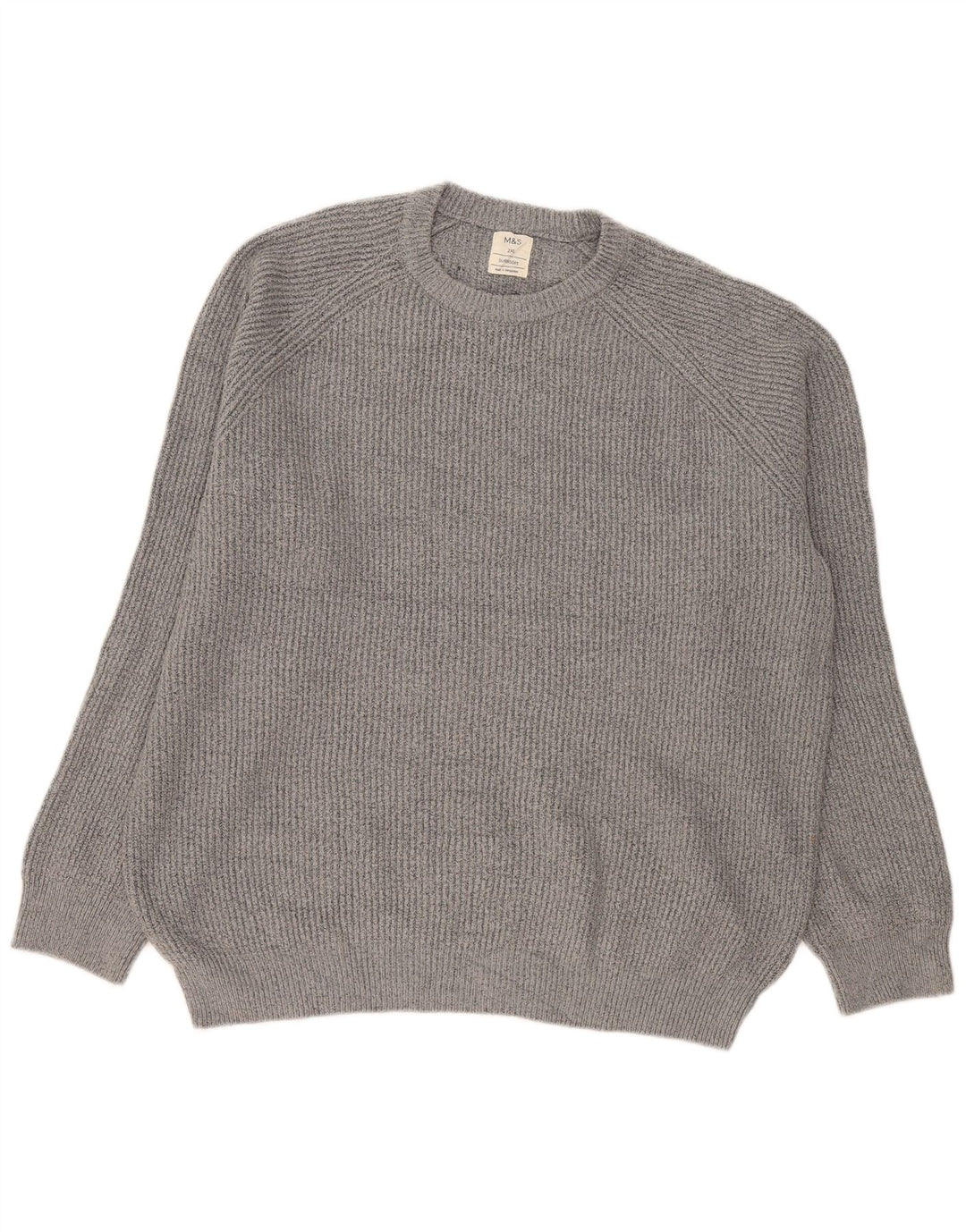 Pulover pentru bărbați Marks & Spencer, cu gât crew, 2XL, poliamidă gri